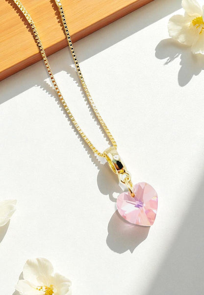 Collar Romance Gold 24K Cristal Genuino Light Rose