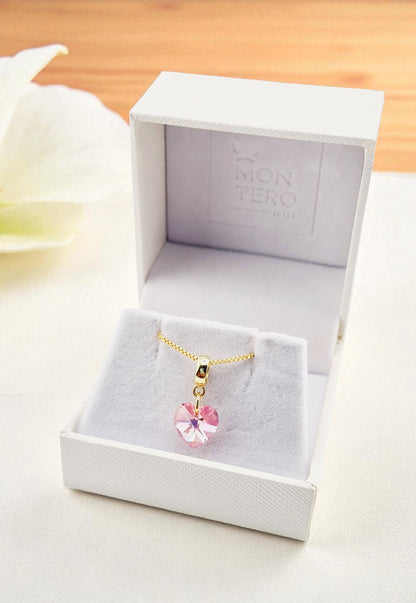 Collar Romance Gold 24K Cristal Genuino Light Rose
