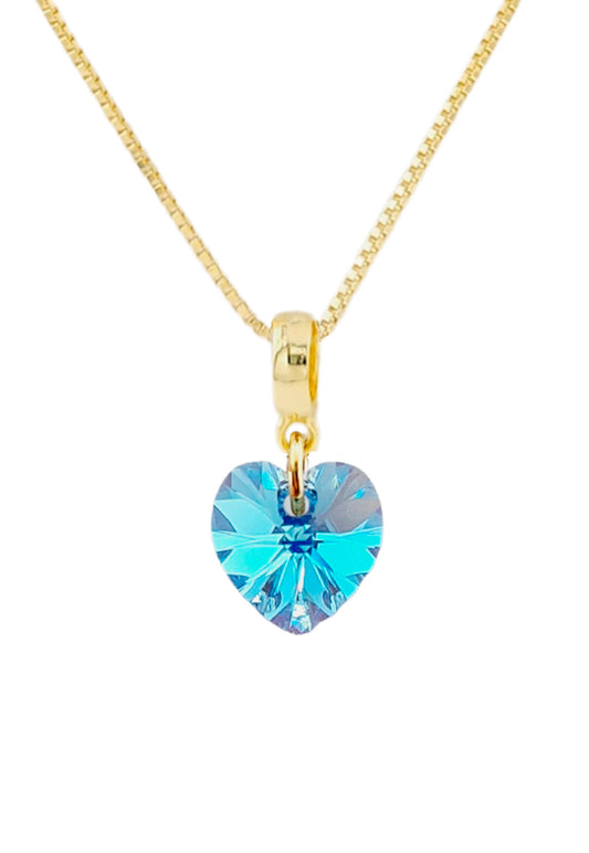 Collar Romance Gold 24K Cristal Swarovski® Aquamarine