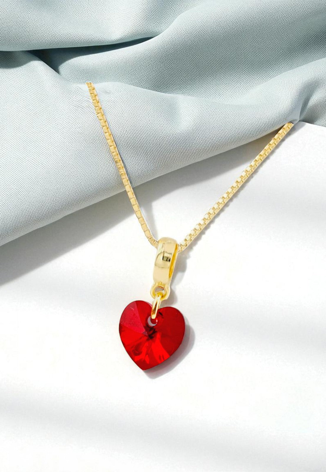 Collar Romance Gold 24K Cristal Genuino Siam Shimmer