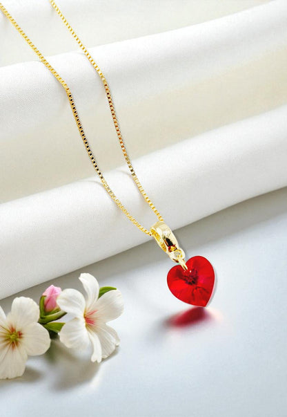 Collar Romance Gold 24K Cristal Genuino Siam Shimmer