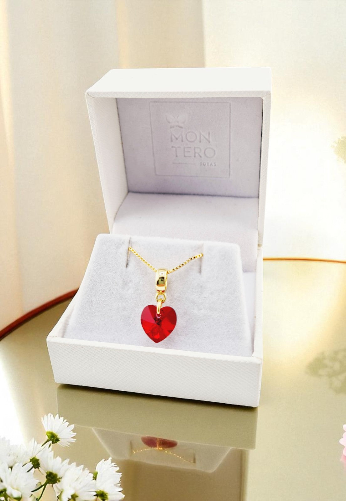 Collar Romance Gold 24K Cristal Genuino Siam Shimmer