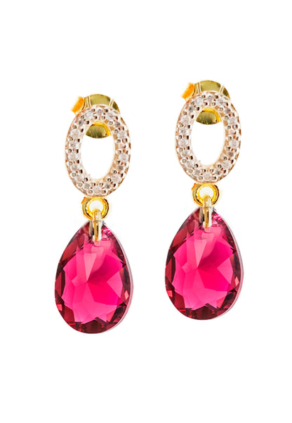 Aros Gota de Luz Gold 24K Cristal Swarovski® Scarleth