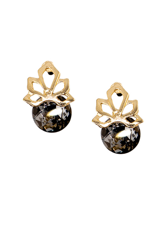 Aros Bali Gold 24K Cristal Swarovski® Silver Night