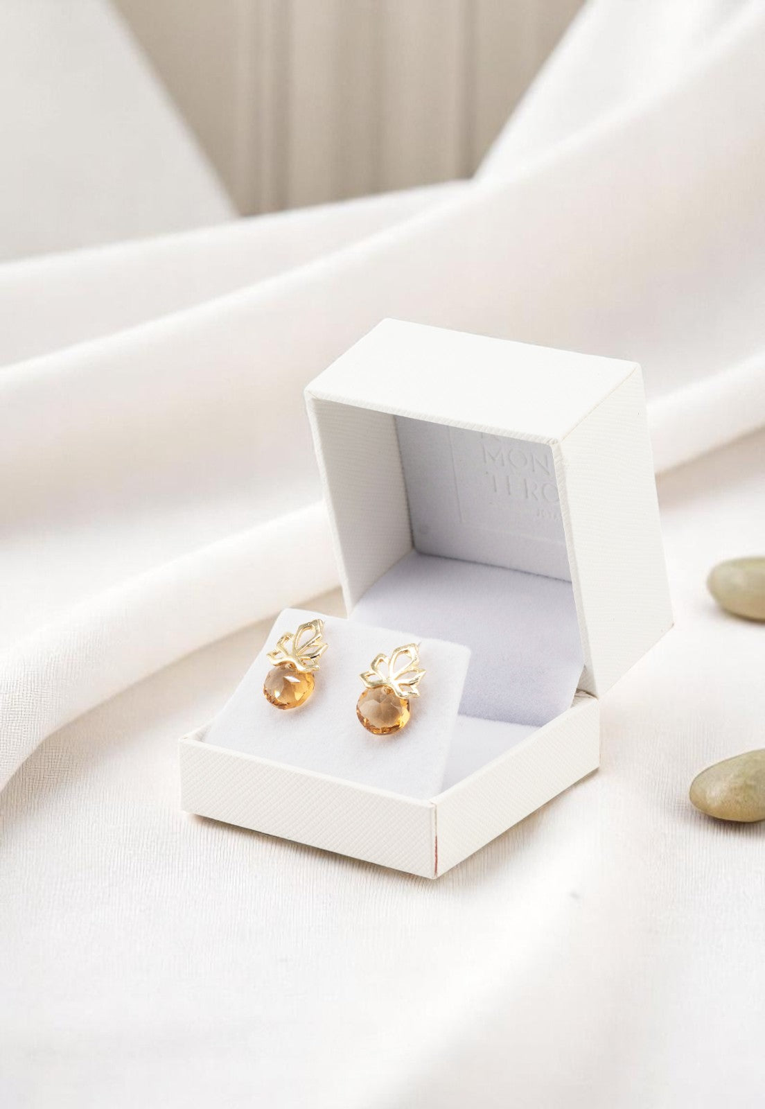 Aros Bali Gold 24K Cristales Genuinos Golden Shadow