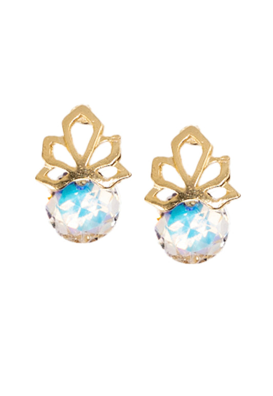 Aros Bali Gold 24K Cristal Swarovski® Aurora Boreal