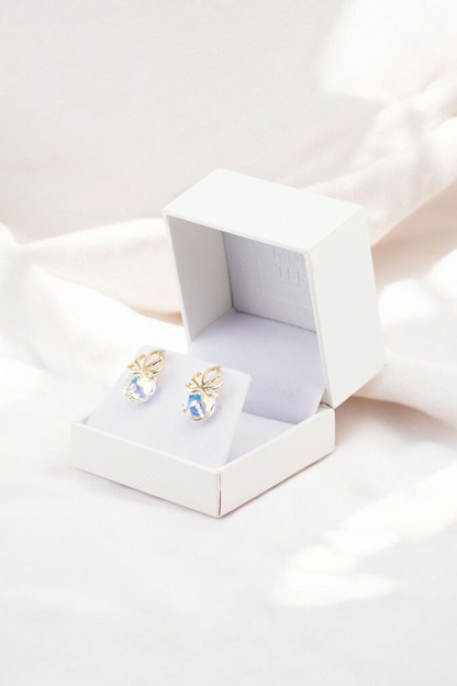 Aros Bali Gold 24K Cristal Swarovski® Aurora Boreal