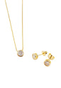 Conjunto Luciana Gold Baño Oro 24k Circon Blanco