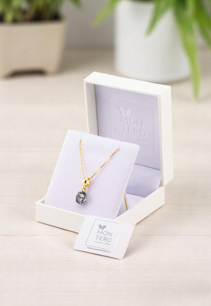 Collar Bali Gold 24K Cristal Genuino Silver Night