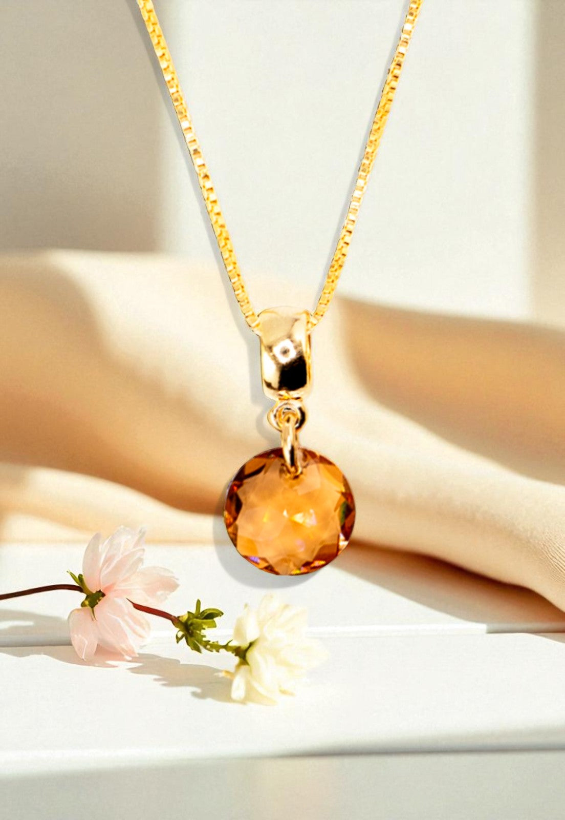 Collar Bali Gold 24K Cristal Genuino Golden Shadow