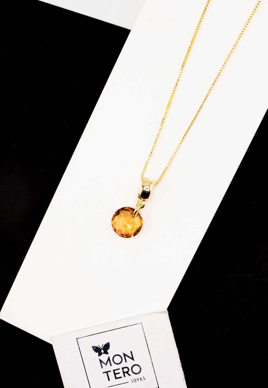 Collar Bali Gold 24K Cristal Genuino Golden Shadow