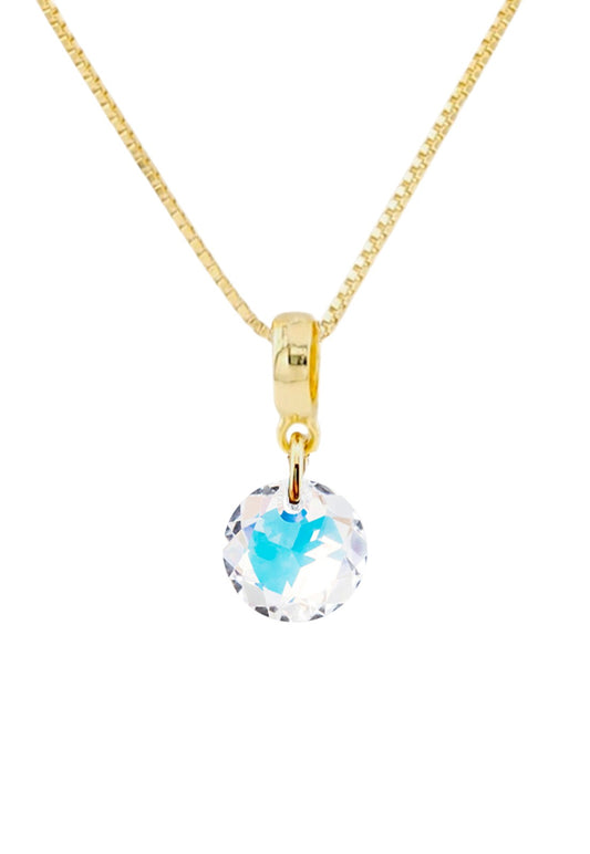 Collar Bali Gold 24k Cristal Genuinos Aurora Boreal