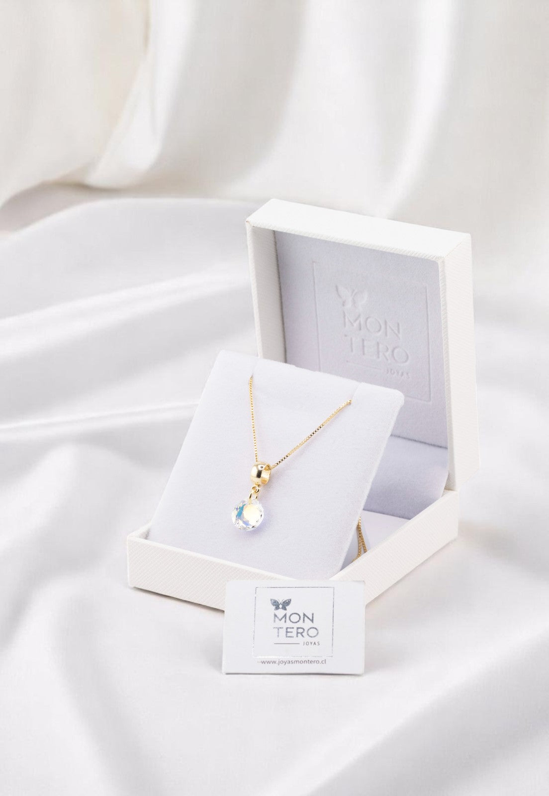 Collar Bali Gold 24k Cristal Genuinos Aurora Boreal