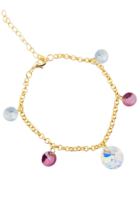 Pulsera Nepal Gold 24K Cristal Swarovski® Antique Pink
