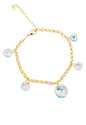 Pulsera Nepal Gold 24k Cristal Genuino Aurora Boreal