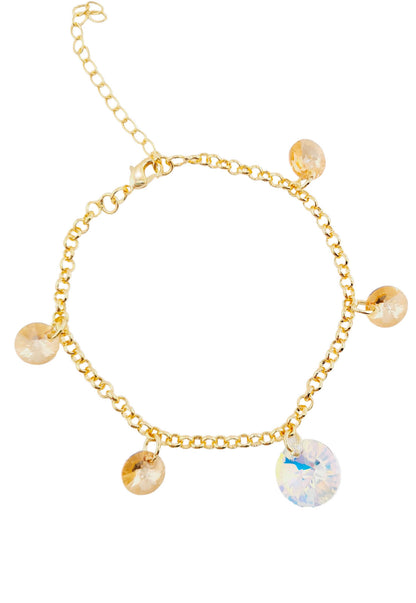 Pulsera Nepal Gold 24k Cristal Genuino Golden Shadow
