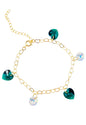 Pulsera Romance Gold 24k Cristal Genuinos Emerald Shimmer