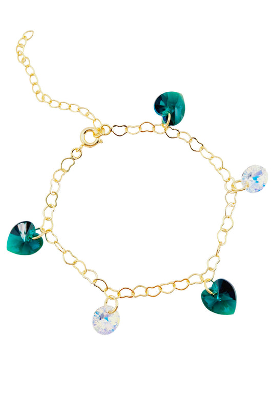 Pulsera Romance Gold 24K Cristal Swarovski® Emerald
