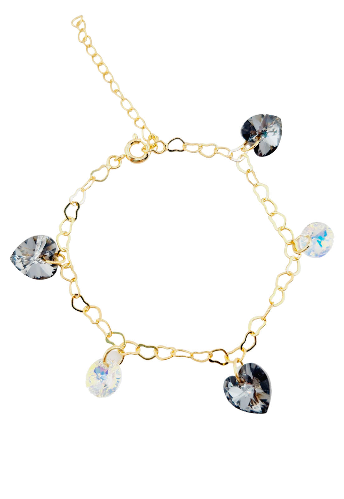 Pulsera Romance Gold 24k Cristal Genuino Silver Night