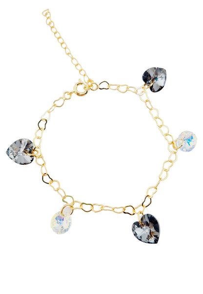 Pulsera Romance Gold 24k Cristal Genuino Silver Night