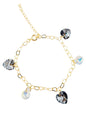 Pulsera Romance Gold 24k Cristal Genuino Silver Night