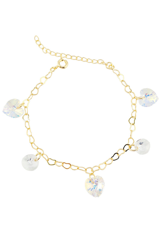 Pulsera Romance Gold 24k Cristal Genuinos Aurora Boreal