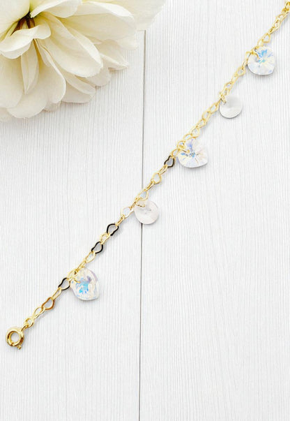 Pulsera Romance Gold 24k Cristal Genuinos Aurora Boreal