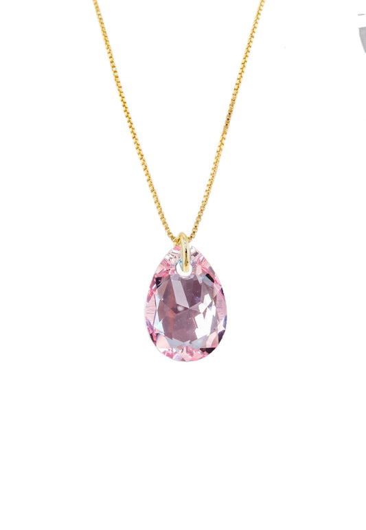 Collar Gota de Luz Gold 24K Cristal Swarovski® Light Rose