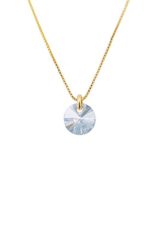 Collar Punto de Luz Gold 24K Cristal Swarovski®  Blue Shade