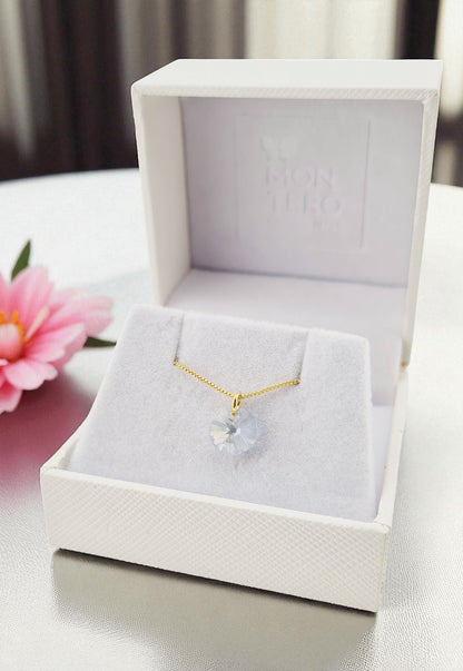 Collar Punto de Luz Gold 24K Cristal Genuino Blue Shade