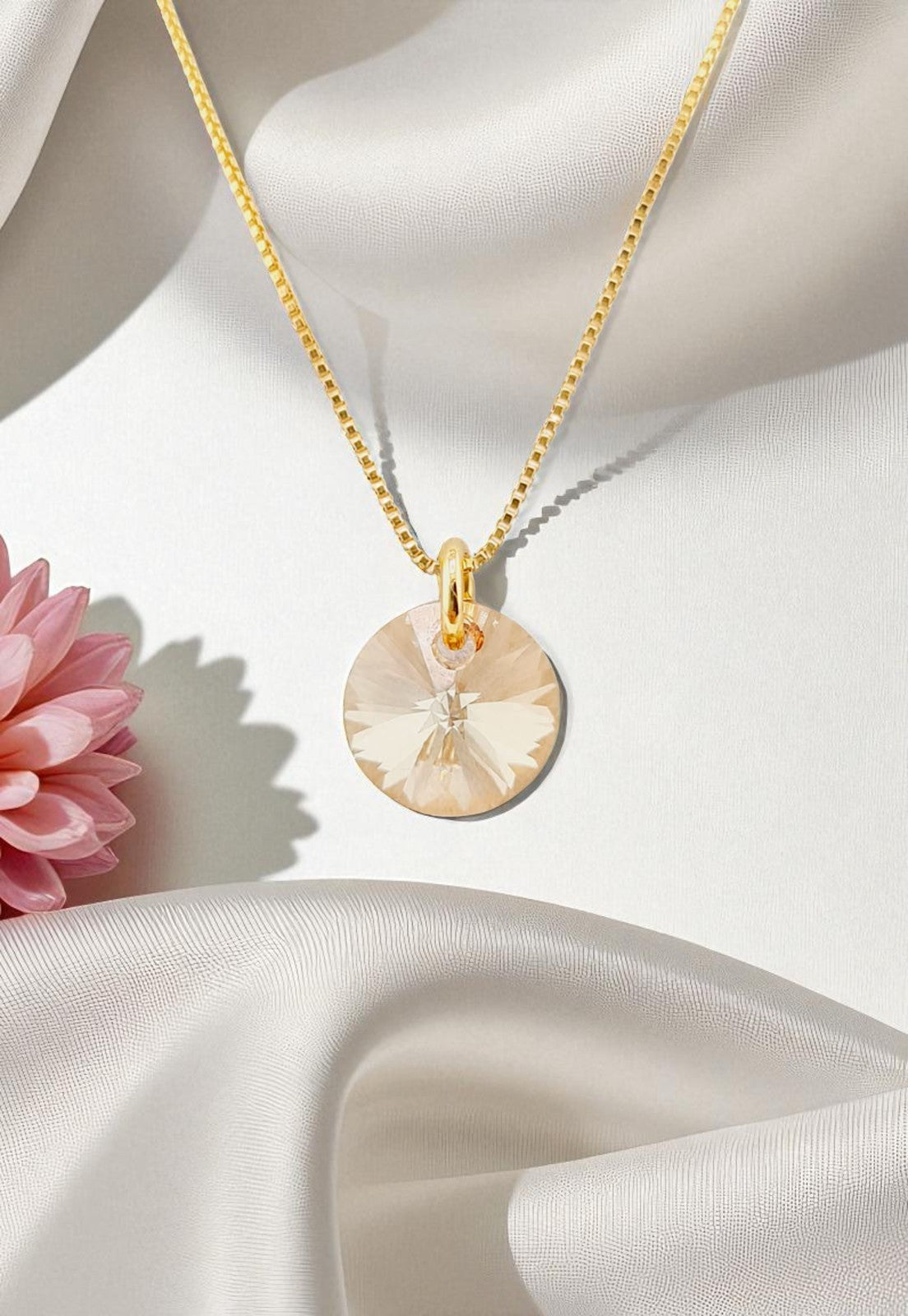 Collar Punto de Luz Gold 24k Cristal Genuino Golden Shadow