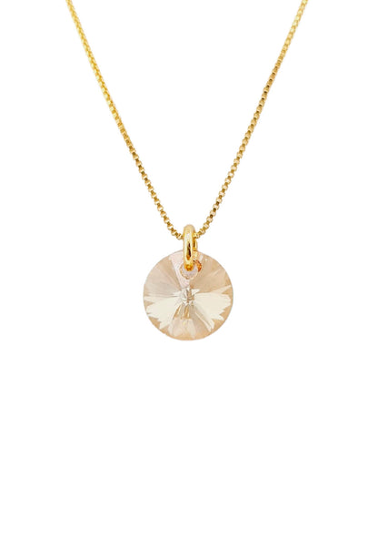 Collar Punto de Luz Gold 24k Cristal Genuino Golden Shadow