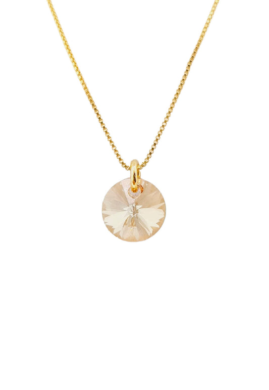 Collar Punto de Luz Gold 24k Cristal Genuino Golden Shadow