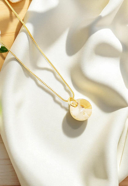 Collar Punto de Luz Gold 24k Cristal Genuino Golden Shadow