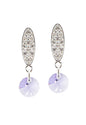 Aros Punto de Luz Baño Oro Blanco Cristal Swarovski® Violeta