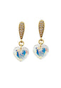 Aros Amor Gold 24K Cristal Swarovski® Aurora Boreal