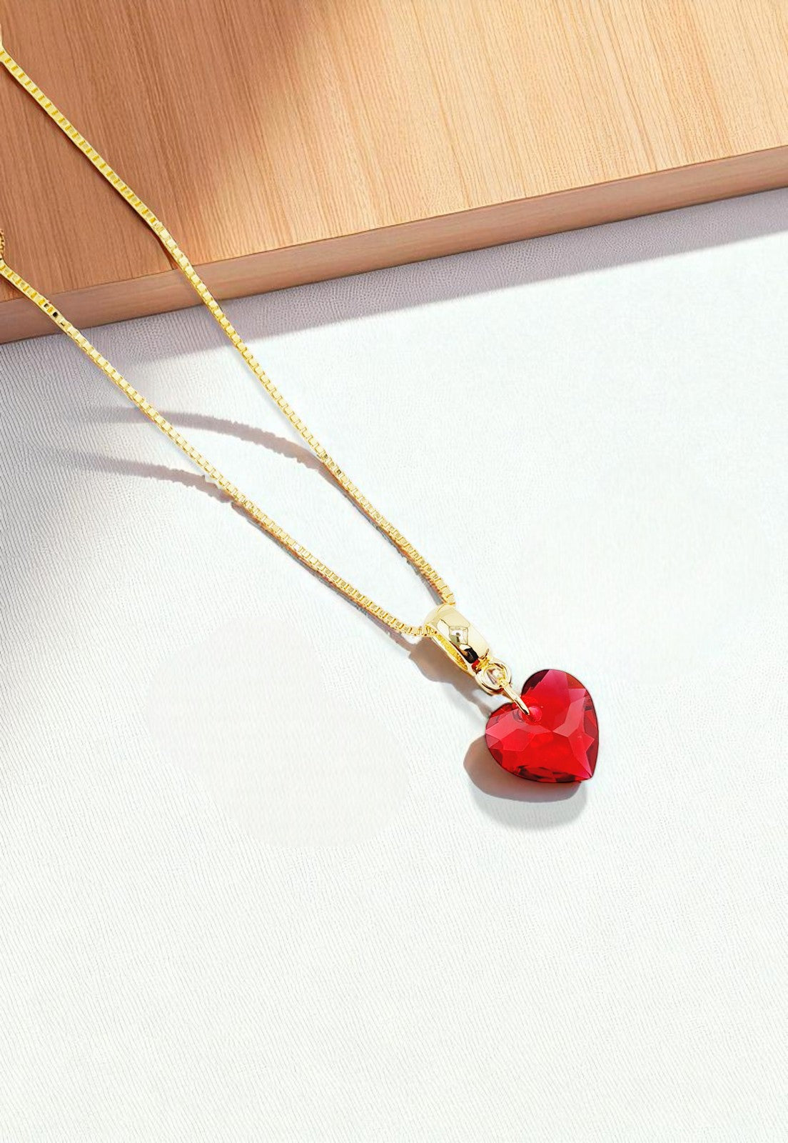 Collar Amor Gold 24K Cristal Genuino Siam