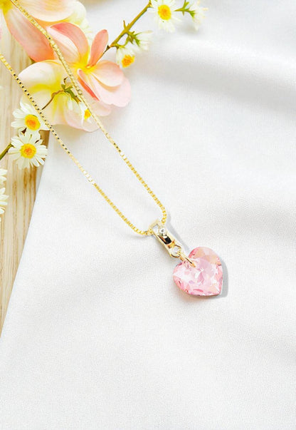 Collar Amor Gold 24K Cristal Genuino Rose