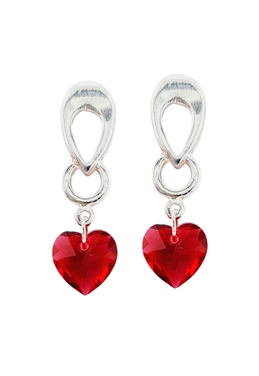 Aros Amor Baño Oro Blanco Cristal Swarovski® Siam