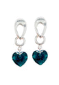 Aros Amor Baño Oro Blanco Blanco Cristal Swarovski® Emerald