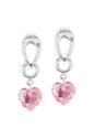 Aros Amor Baño Oro Blanco Cristal Swarovski® Rose