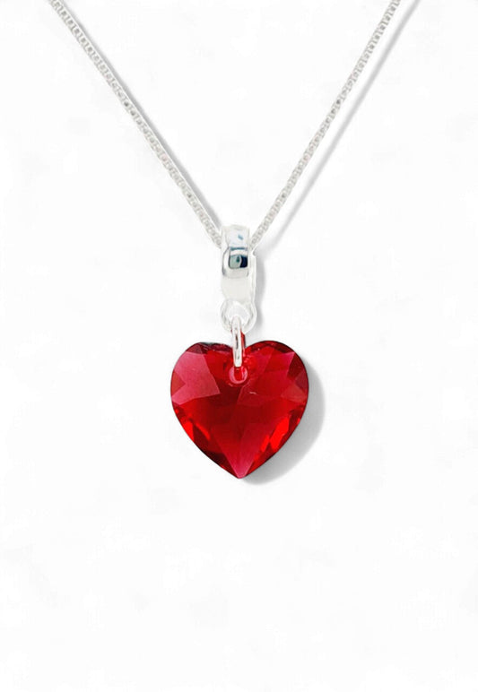Collar Amor Baño Oro Blanco Cristal Swarovski® Siam
