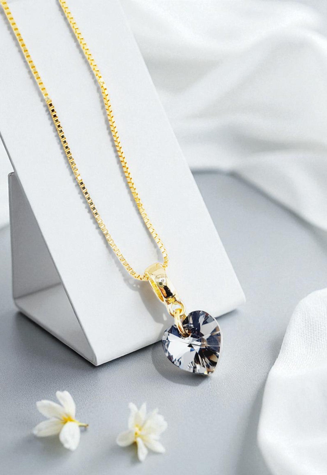 Collar Romance Gold 24K Cristal Genuino Silver Night