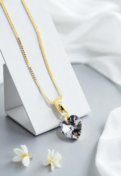 Collar Romance Gold 24K Cristal Genuino Silver Night