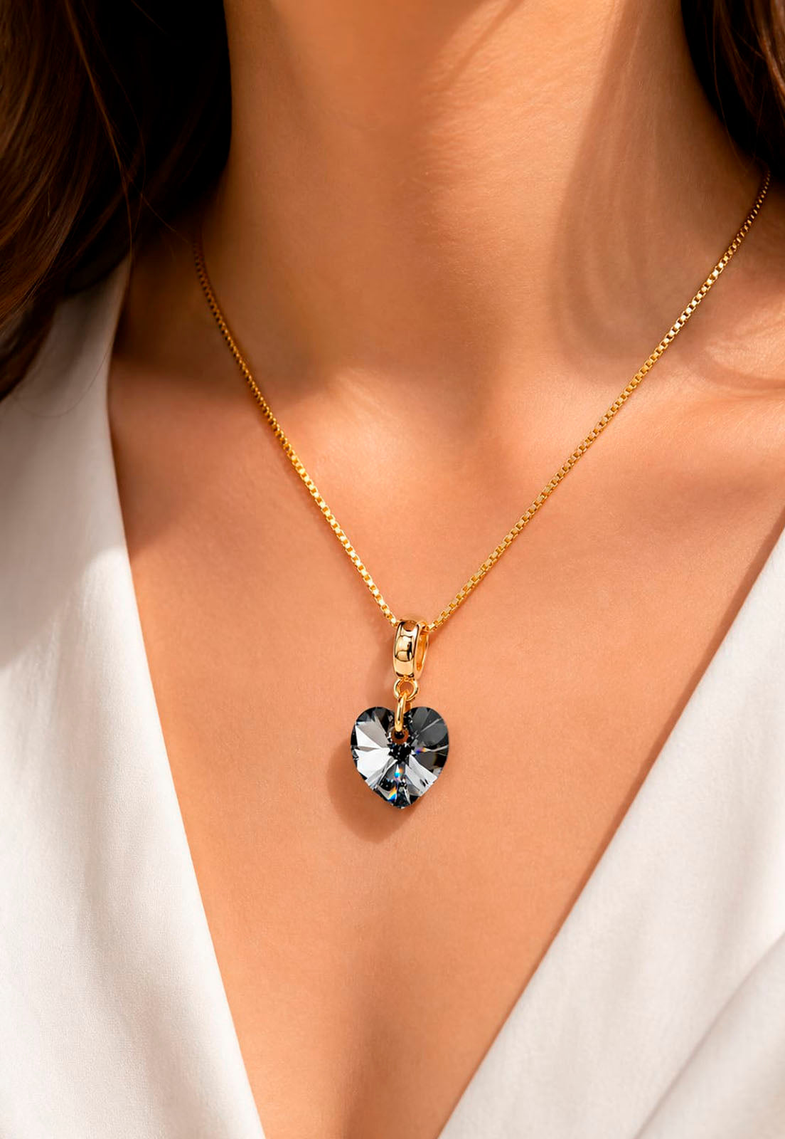 Collar Romance Gold 24K Cristal Swarovski® Silver Night
