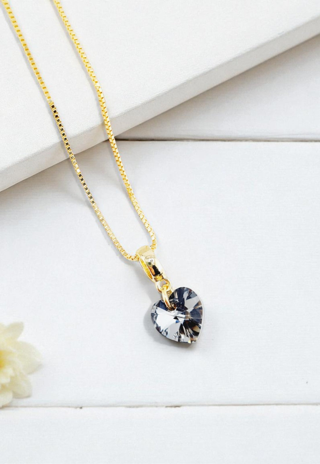 Conjunto Romance Gold 24K Cristal Genuino Silver Night