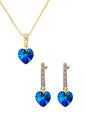 Conjunto Romance Gold 24K Cristal Swarovski® Bermuda Blue