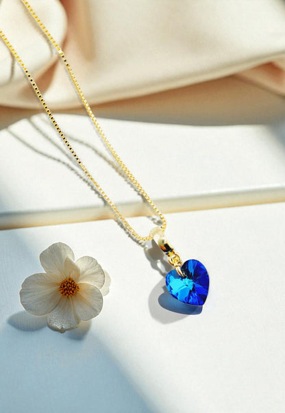 Conjunto Romance Gold 24K Cristal Genuino Bermuda Blue