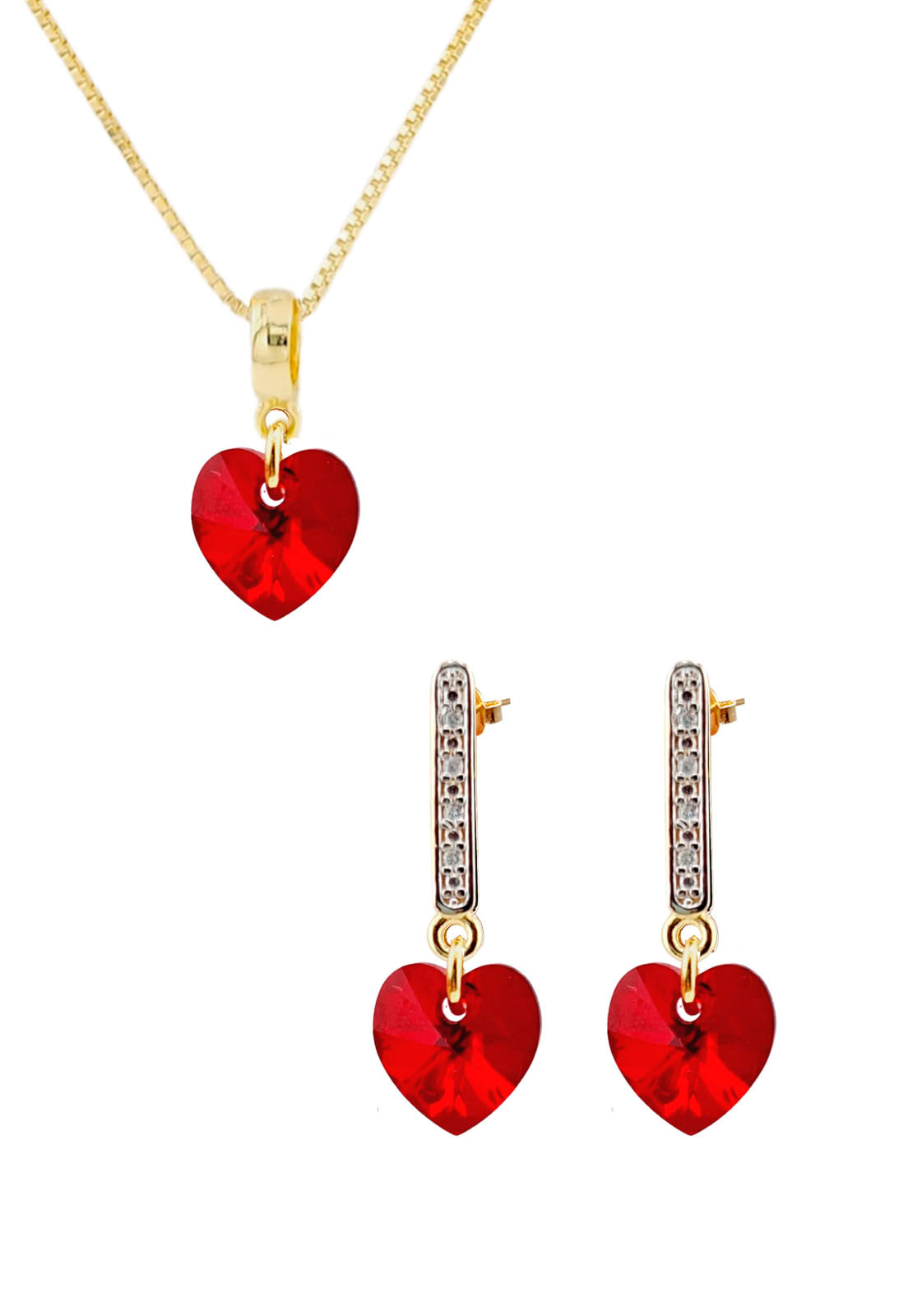 Aros Romance Gold 24K Cristal Swarovski® Siam