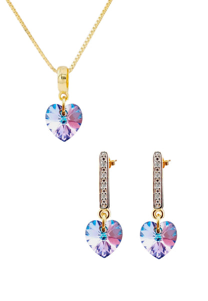 Conjunto Romance Gold 24K Cristal Swarovski® Vitral Light